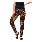 Pantalon  Mujer Talles Grandes Plush Animal Print Vestir 