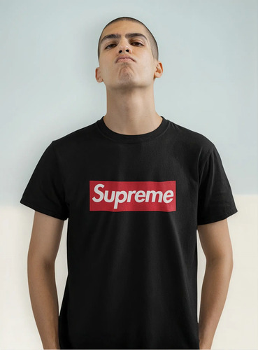 Playera Negra De Hombre Moda Supreme