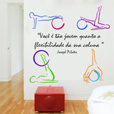 Adesivo Parede Academia Estúdio - Frase Joseph Pilates 1.30m