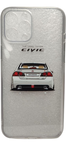 Funda Forro Carros Honda Civic Transparente Para iPhone