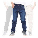 Calça Jeans Infantil Menino Com Lycra E Regulador 1 A 10 