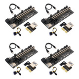 Juego De 4 Extensiones Gráficas Pcie Riser De 1 A 16 X Con T