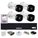 Kit 4 Cameras Intelbras 1120b Dvr 4ch 1004c Hd 1tb Wd Purple