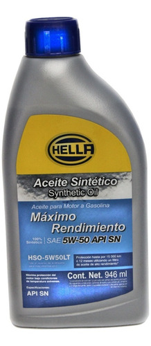 Aceite Sintetico Universal / 5w 50 Hella 946ml