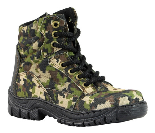 Botas Niño Camuflaje Militar Botin Senderismo Cosida Hombre