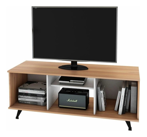 Mueble Para Tv Rack 3 Compartimientos 1 Estante Regulable 