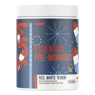 Pre Entreno Raw Cbum Essential 20 Servicios Sabor Red, White & Bum | Envío gratis