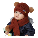 Set Gorro Y  Bufanda De Lana Invierno Niño-niña-bebé