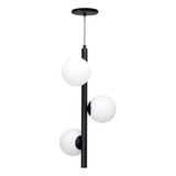 Pendente Lustre Jabuticaba 3 Globos De Vidro Luminalux Bali