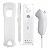Controle Compatível Nintendo Wii Mote E Nunchuk Capa Branco