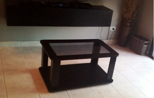 Mesa Ratona Moderna De Madera Con Vidrio Tonalizado..hermosa