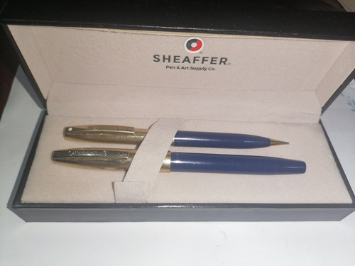 Ofrece. Juego Sheaffer Portaminas Pluma Fuente Punto En Oro