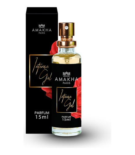 Perfume Amakha Paris Intense Girl 15ml Feminino Fragrância Floral Frutal Edp Fixação Spray Presente Mini Notas