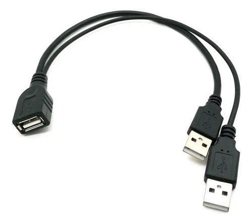 Cable Usb Doble Potencia 2 Machos A 1 Hembra 2.0