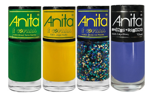 Anita Coleção Copa Verde Amarelo Glitter + Azul