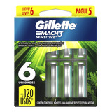 Carga Gillette Mach3 Sensitive Com 6 Unidades