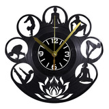 Reloj Pared Disco Vinilo Decoración Yoga Loto Mantra Ev096