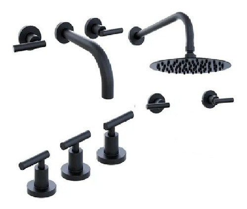 Combo Grif Hidromet Sun Lever Black Lavat Pared Bidet Ducha