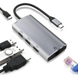 Concentrador Ethernet Usb C, Adaptador Multipuerto Usb C 5 E