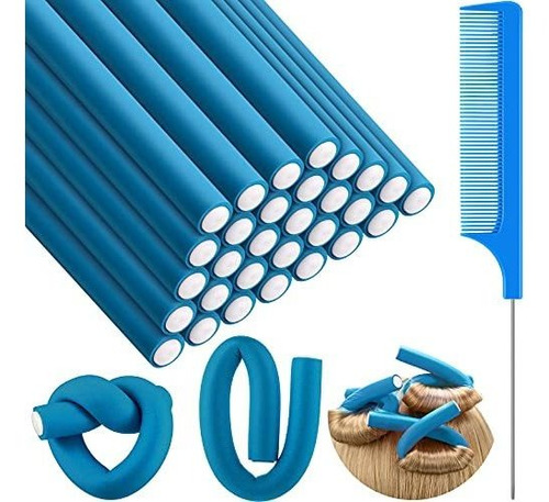 30 Ruleros Varilla Flexible 18 X 1.8 Cm Goma Azul +peine