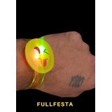  Pulseras Caritas Con Led-cotillón Luminoso-fiestas X 12