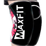 Rodilleras Elasticas De Neopreno Crossfit -gym Maxfit Gm425 Color Rojo-negro Talla Mediana