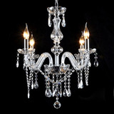 Lampara Colgante Candelabro Cristal K9 Transparente 4 Luces