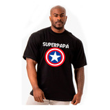 Polera Manga Corta Caballero Super Papa Capitan America Xxl