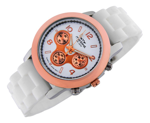 Reloj Montreal Mujer Ml844 Malla De Caucho Hebilla De Acero