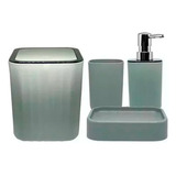 Set Accesorios Baño Kit Organizador Tacho Dispenser Jabon X4