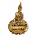Incensário Buda Tibetano Patinado Meditando Na Flor Lotus 11