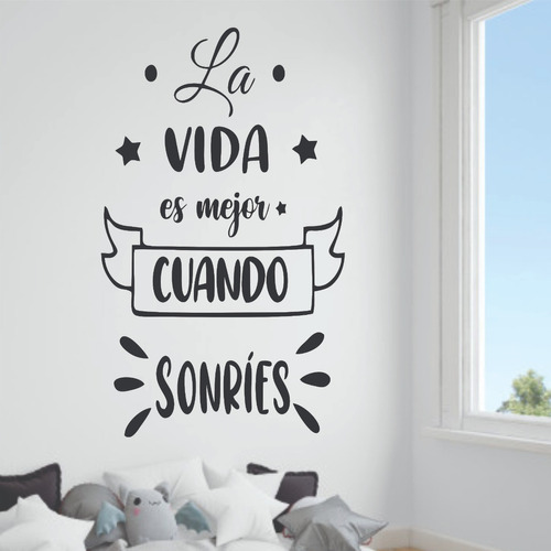 Vinilos Decorativos - Frase- La Vida Es Mejor -  De Pared