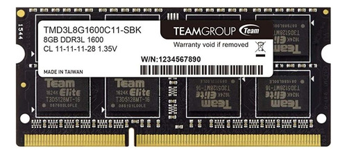 Teamgroup Elite Ddr3l 8gb 1600mhz Individual (pc3-12800) Cl1