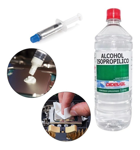 Kit Limpieza Pc Alcohol Isopropílico Y Pasta Térmica Calidad