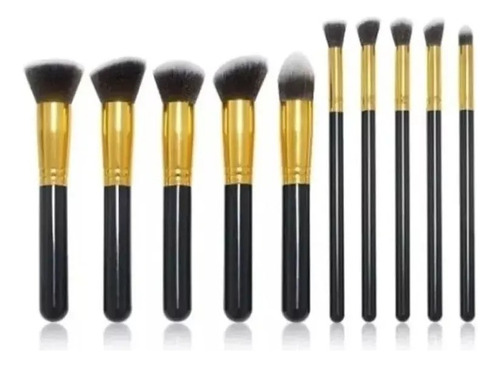 Set De 10 Brochas Kabuki Para Aplicar Maquillaje