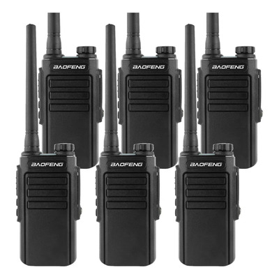 Baofeng 6 Radios Walkie Talkies Mp31 GMRS Con Manos Libres, Resistente al agua IP54, Carga USB-C, VOX, Recepción y escaneo NOAA, Color Negro | Envío gratis