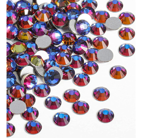 Pedreria Cristal Para Uñas Decoración Tornasol Ss40-34-30-20 Color Llama Azul Ss30-6.3mm-6.5mm-288pzs