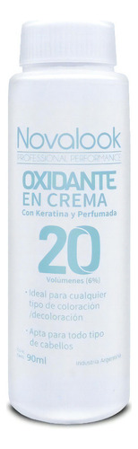  Oxidante En Crema Novalook Con Keratina 20 Volumenes 90 Ml Tono 30 Volumenes
