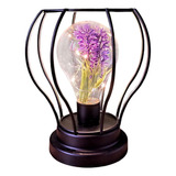 Lâmpada De Mesa Decorativa Led Planta Artificial Lâmpada