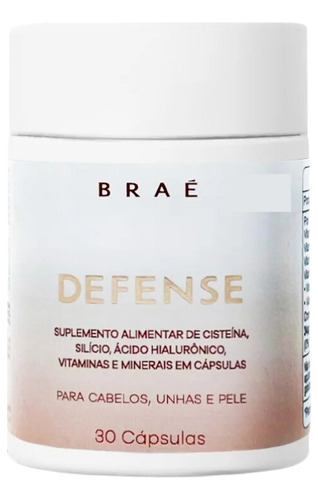 Suplemento Alimentar Braé Defense Cabelo Unhas E Pele 30cp Sabor Neutro