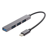 Hub Tipo C Usb Con Led 4 En 1 Para Celulares, Mac, Win 