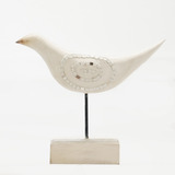 Adorno Pajaro De Madera Con Base Chico Deco Escultura 