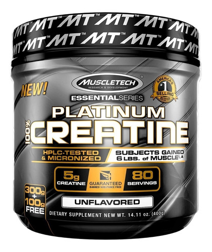 Suplemento En Polvo Muscletech  Essential Series Platinum 100% Creatine Creatina Monohidratada En Pote De 400g