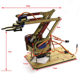 Kit Brazo Robotico Madera Mdf + Servos Metalicos + Arduino