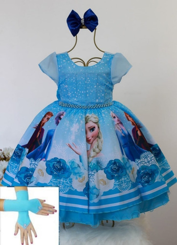Vestido Fantasia Frozen Elsa Princesa Infantil Kit Completo