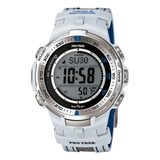 Reloj Casio Protrek Prw-3000g-7dr Para Hombre Color De La Correa Blanco Color Del Fondo Blanco