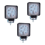 Kit 3 Faros 9 Leds Auxiliar Accesorio 27w Camión Agro 4x4