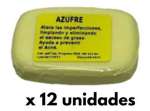 Jabon De Azufre Natural 12 Unidades