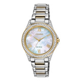 Citizen Eco Drive Mujer Madre Perla Em0234-59d Nuevo 