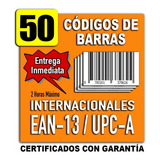 50 Códigos De Barras Ean / Upc Vírgenes Amazon Mercadolibre